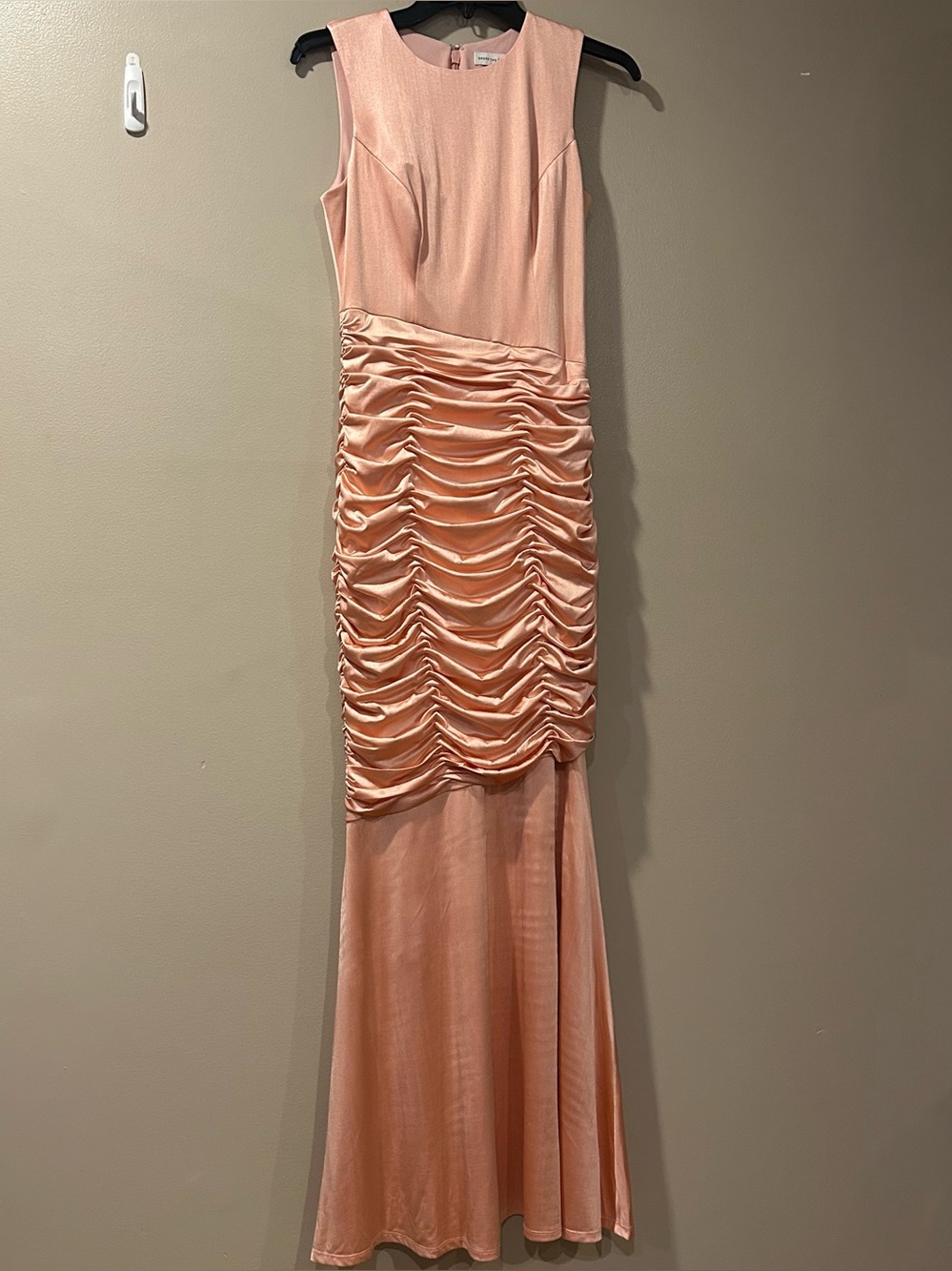 Dress the Population Violetta Bateau Neck Ruched Mermaid Gown